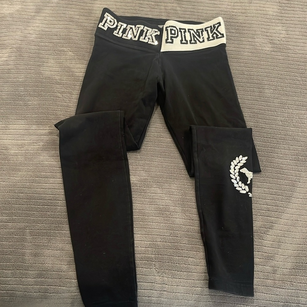 Black embellished leggings